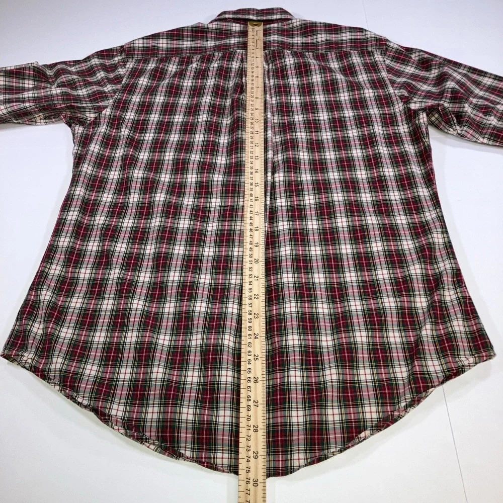 Polo Ralph Lauren Shirt Mens Medium M Custom Fit Plaid Button Down Long‎ Sleeve